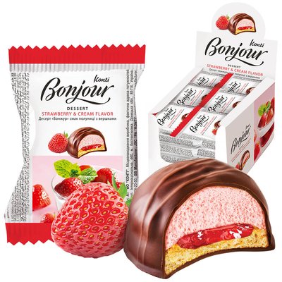 Десерт "Бонжур" смак полуниці з вершками 417402584  фото