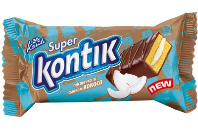 Тістечко бісквітне «Super Kontik» зі смаком кокоса 417402983  фото